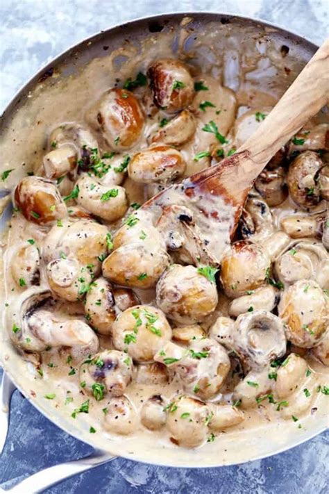 Creamy Garlic Parmesan Mushrooms Food And Drink Recipes