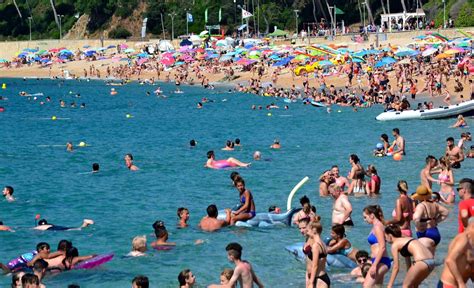 The Beach In Lloret De Mar Costa Brava Spain Balearic Islands Canary