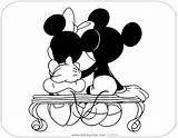 Mickey Minnie Coloring Mouse Pages Bench Disneyclips Sitting sketch template