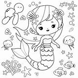 Mermaid Vectors sketch template