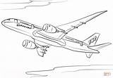 Coloring 787 Boeing Dreamliner Pages Printable Drawing sketch template