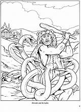 Coloring Hydra Pages Hercules Book Mythology Dover Publications Colouring Greek Doverpublications Boys 84kb Labors Visit Kids sketch template