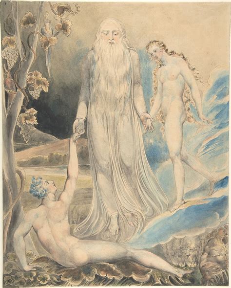 william blake angel of the divine presence bringing eve to adam the