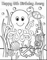 Sea Coloring Pages Ocean Creatures Life Animals Animal Print Printable Underwater Adult Under Beach Scene Detailed Realistic Marine Color Cloudy sketch template