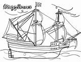 Mayflower Coloring Pages Printable Thanksgiving Flag Sheets Kids Choose Board sketch template
