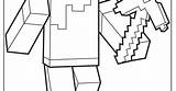 Minecraft Alex Coloring Colouring sketch template