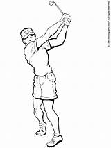 Golfer Man Coloring sketch template