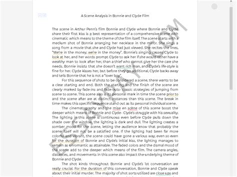 Scene Analysis In Bonnie And Clyde Film 785 Words
