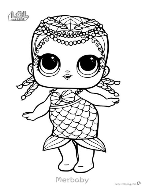 merbaby lol dolls coloring page coloring sheets coloring home