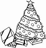 Presents Coloring Tree Christmas sketch template
