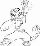 Coloring Fu Panda Kung Pages Tigress Cartoon Kids sketch template