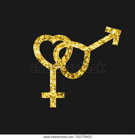 mens female symbols heart gold glitter stock vector royalty free