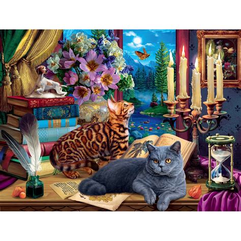 Buffalo Games Cats Series Cats And Candelabra 750 Pieces Jigsaw