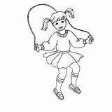 Rope Coloring Girl Jumping Sheet Getdrawings sketch template