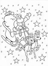 Sleigh Santa Pages Colouring sketch template