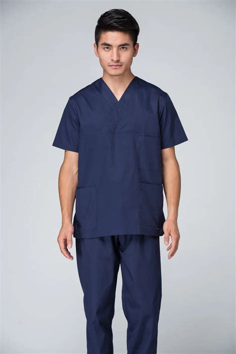 shipping oem scrub sets hospital uniform medical clothing blue