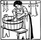 Washing Clothes Clipart Laundry Wash Washboard Woman Clip Board Hand Etc Cliparts Vintage Cartoon Coloring Cleaning Washerwomen Gif Usf Edu sketch template