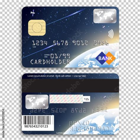 Realistic Detailed Credit Card Front And Back Side Vector