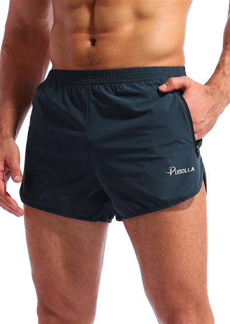 pudolla men s running shorts 3 inch quick dry gym athletic workout