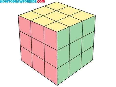 draw  rubiks cube easy drawing tutorial  kids