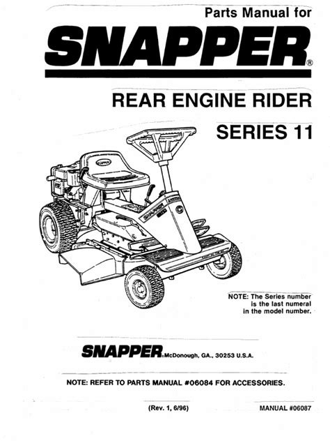 snapper parts manual