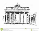 Brandenburg Brandenburger Tor Gate Brandeburgo Poort Handskizze Schizzo Skizze Cartoon sketch template