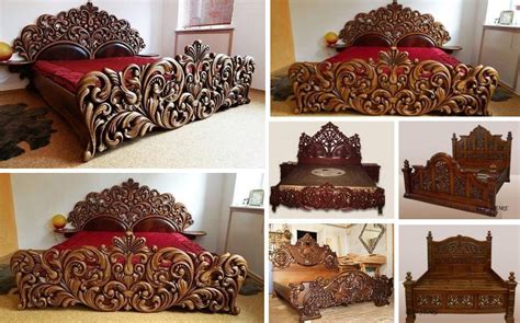 unique handmade wooden bed frame decor   love homes  kerala india