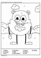 Number Color Monster Kidloland Coloring Pages sketch template