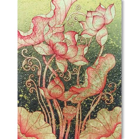 Stunning Traditional Thai Lotus Flower Painting Online