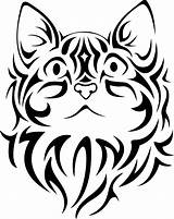 Cat Tribal Silhouette Face Vector Pretty Stencils Svg Tattoo Designs Dessin Chat Tiger 3axis Clipart Head Drawing  Peppers Banana sketch template