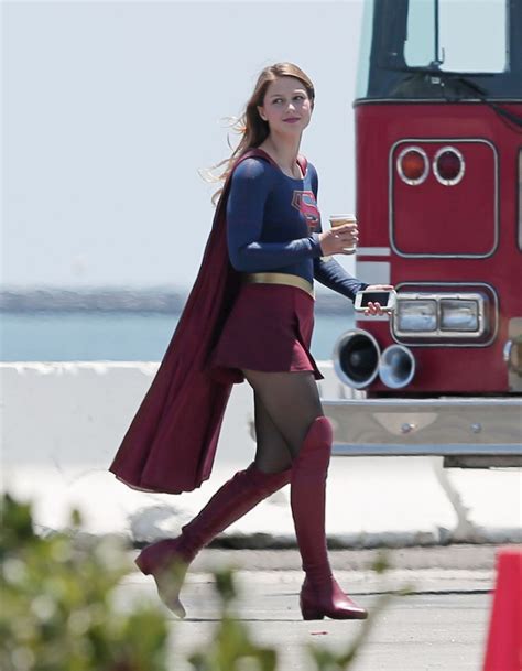 melissa benoist supergirl set photos in los angeles july 2015