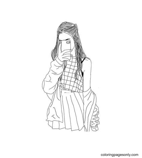girl aesthetic drawings coloring pages aesthetic drawing coloring