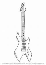 Outline Easy Guitarra Guitarras Drawingtutorials101 Electrica Tutorials Tekenen Dibujar Sketches Clipart sketch template