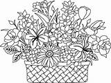 Coloring Basket Flower Pages Flowers Drawing Colouring Printable Bouquet Print Color Quality High Sketch Clipart Phong Getdrawings Getcolorings Pdf Visit sketch template