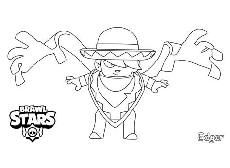 edgar  brawl stars coloring page  printable coloring pages