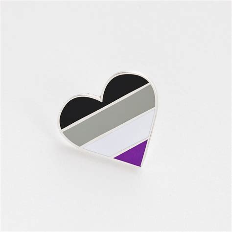 asexual pride flag heart enamel pin hearts not parts etsy