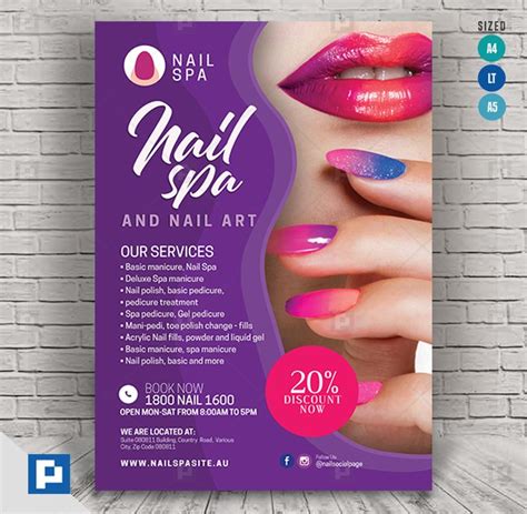 nail care spa  salon flyer psdpixel gel mani pedi nail care