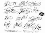 Cursive Lettering Tattoo Fonts Tattoos Styles Script Letters Alphabet Choose Board Chicano sketch template