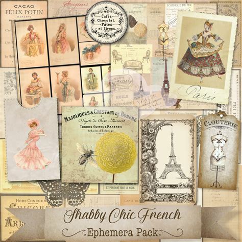 shabby chic french ephemera pack