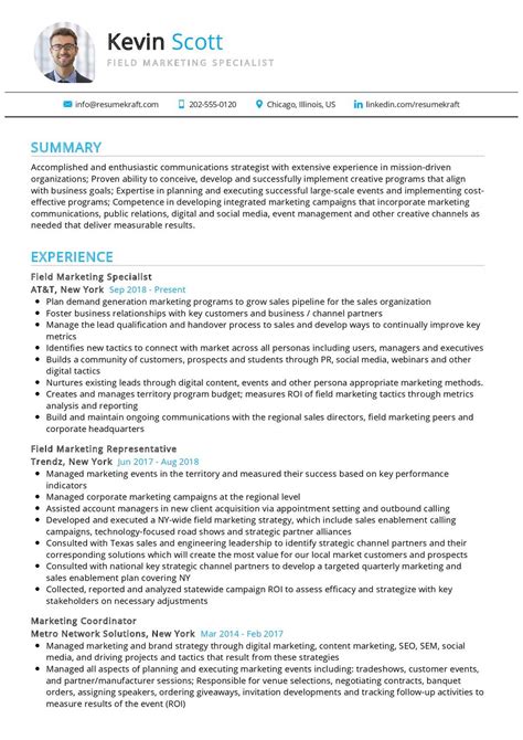 field marketing specialist resume sample   resumekraft