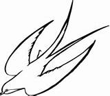 Swallow Coloring Flying Bird sketch template