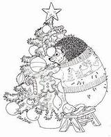 Coloring Pages Tree Christmas Jan Brett Colouring Hedgie Trims Color Janbrett Book Print Kids Adult Adults Printable Books Father Joyous sketch template