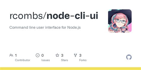 github rcombsnode cli ui command  user interface  nodejs