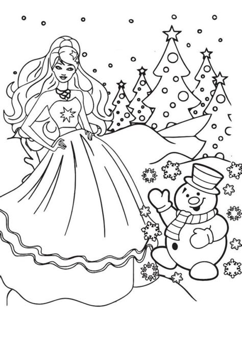 barbie christmas coloring pages printable