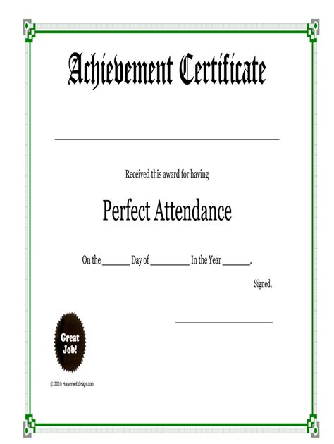 attendance certificate format fill  sign printable template