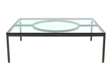 Extra Large Wide Rectangle Bronzed Frame Modern Coffee