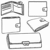 Wallets Wallet Vector Illustration Sketch Clip Set Illustrations Royalty Similar sketch template