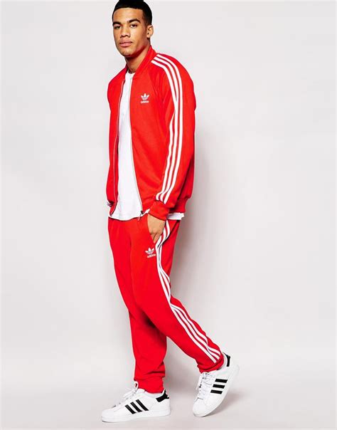 adidas originals tracksuit  asoscom red adidas tracksuit red adidas outfit adidas outfit men