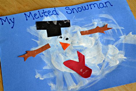 melted snowman painting diy  beginners kiwico
