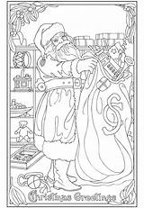 Dover Desenhos Clause Stamping Colorir Fashioned sketch template